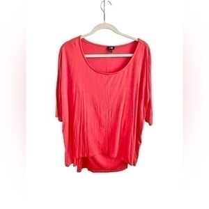 Cable and Gauge Women’s Viscose Short Sleeve Spring Top Size Medium Coral